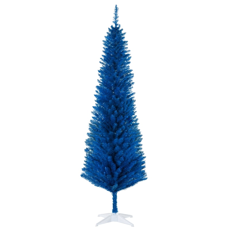 Alvantor Christmas Tree Unlit Pencil with 390 Tips, Slim Holiday Decor 21.75"x21.75"x72" 6ft Blue