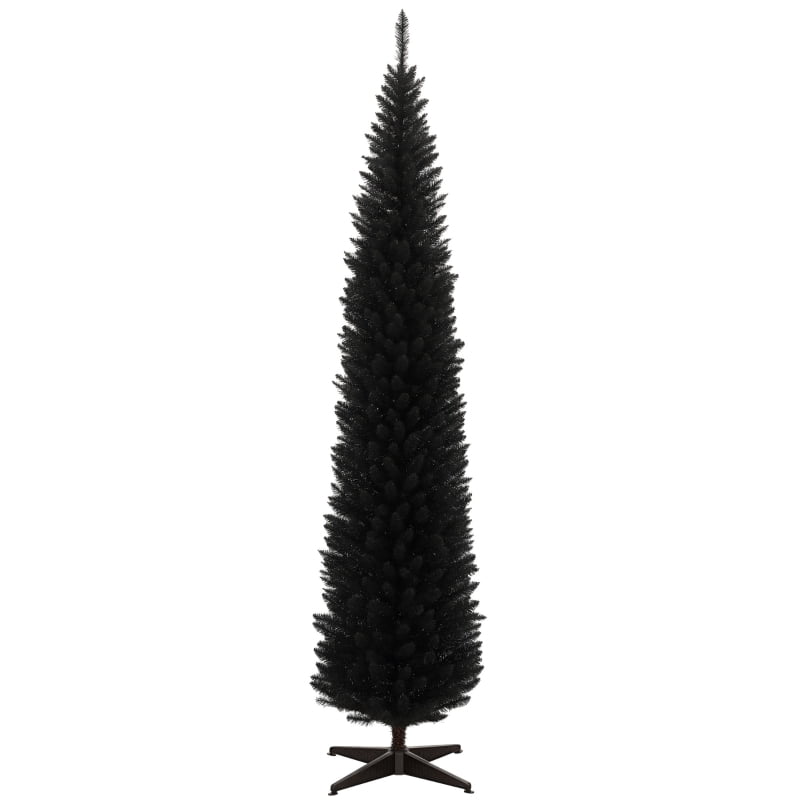 Alvantor Christmas Tree Unlit Pencil with 618 Tips, Slim Holiday Decor 21.75"x21.75"x96" 8ft Black