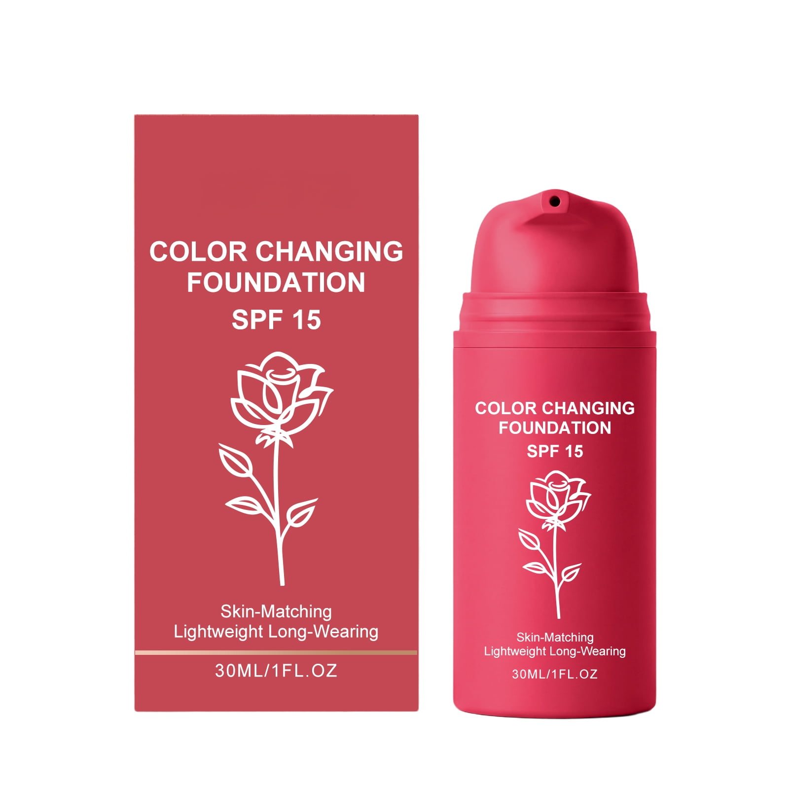 Alvantor Color Changing Foundation Warm Natural Shade Lightweight Longwear Blendable Makeup, 1fl.oz