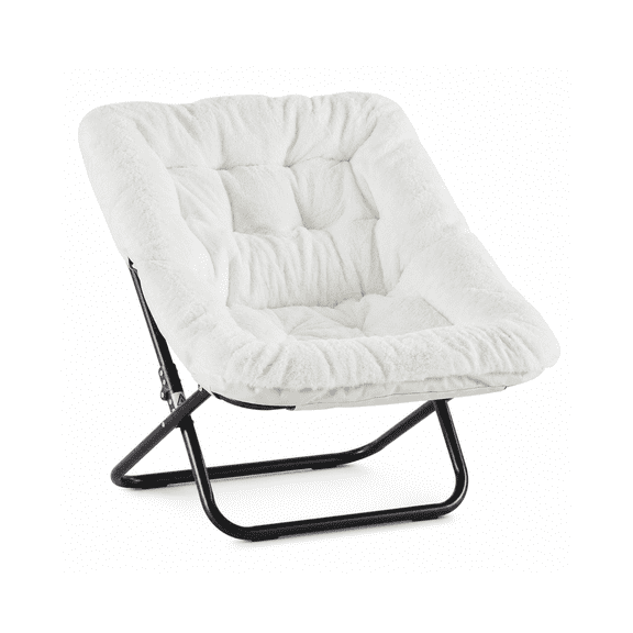Alvantor Comfy Chair for Adults, Soft Faux Fur Folding Lounge, Flexible Reading Chair for Teens, Large Size Foldable Chair for Living Room Dorm Rooms