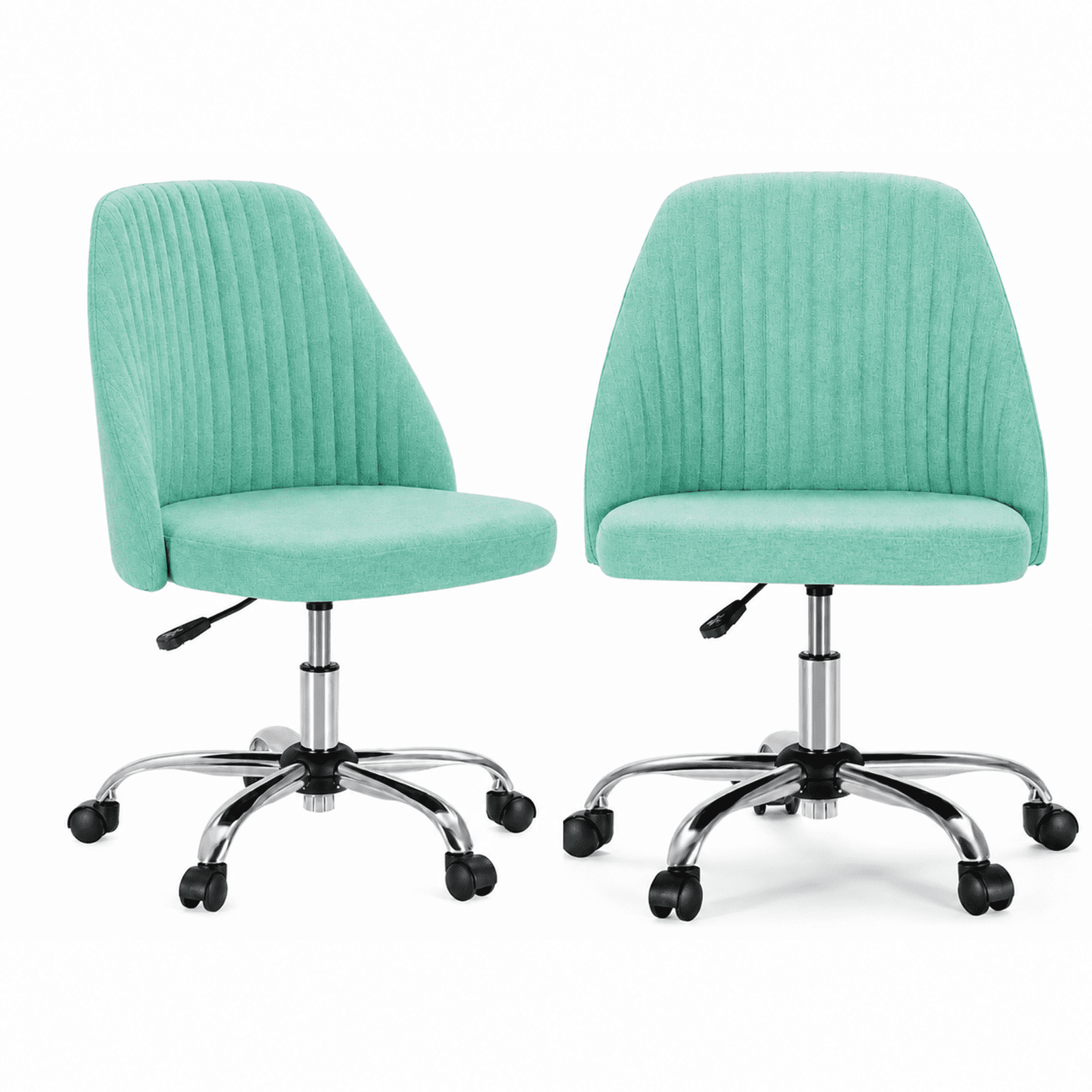 Alvantor Comfy Office Chair, Adjustable Swivel Desk Chair with Wheels, Wide Seating, Modern Fabric Vanity Chair
