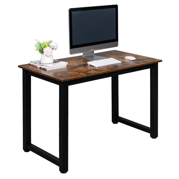 Alvantor Retro Color Computer Desk With Wood Top and Tube Frame, 43.3 x 23.6 x 29.5 Inches