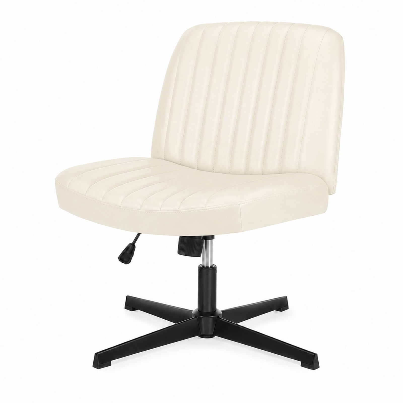 Alvantor Criss Cross Office Chair, No Wheels Armless Swivel, Wide Seat Criss Cross Chair for Home Office & Reading Room