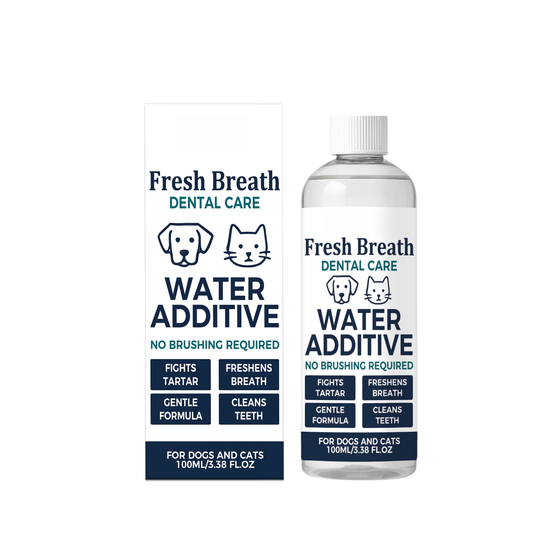 Alvantor Dog Dental Water Additive Oral Rinse for Breath Freshener Tartar Plaque Cleaner Plant Based Gentle Formula, 3.38fl.oz