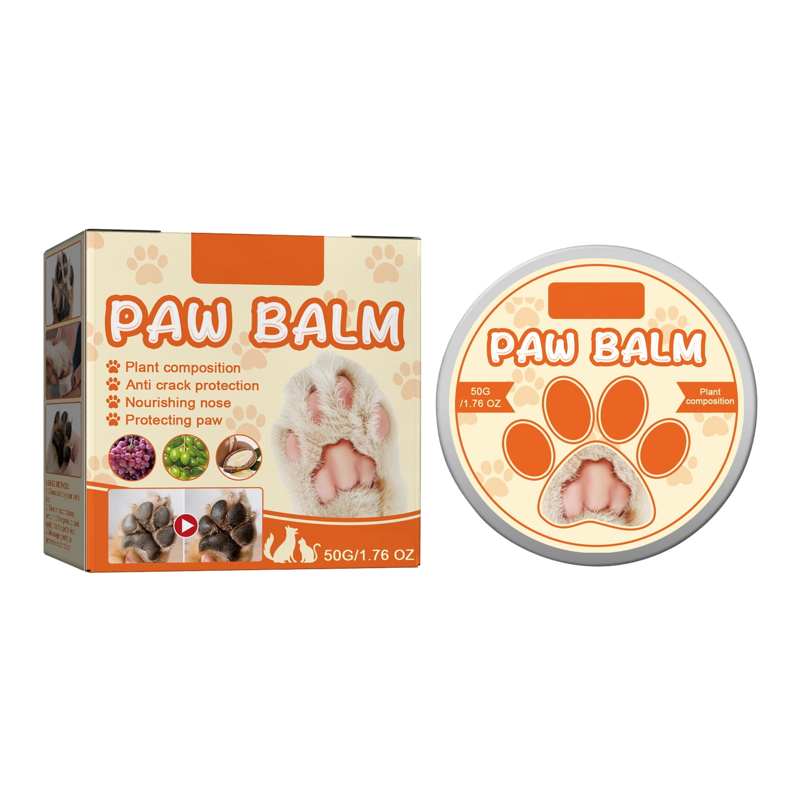 Alvantor Dog Paw Balm Moisturizing Cream for Dogs Cats Cracked Paw Pad Repair Protective Foot Care, 1.69fl.oz