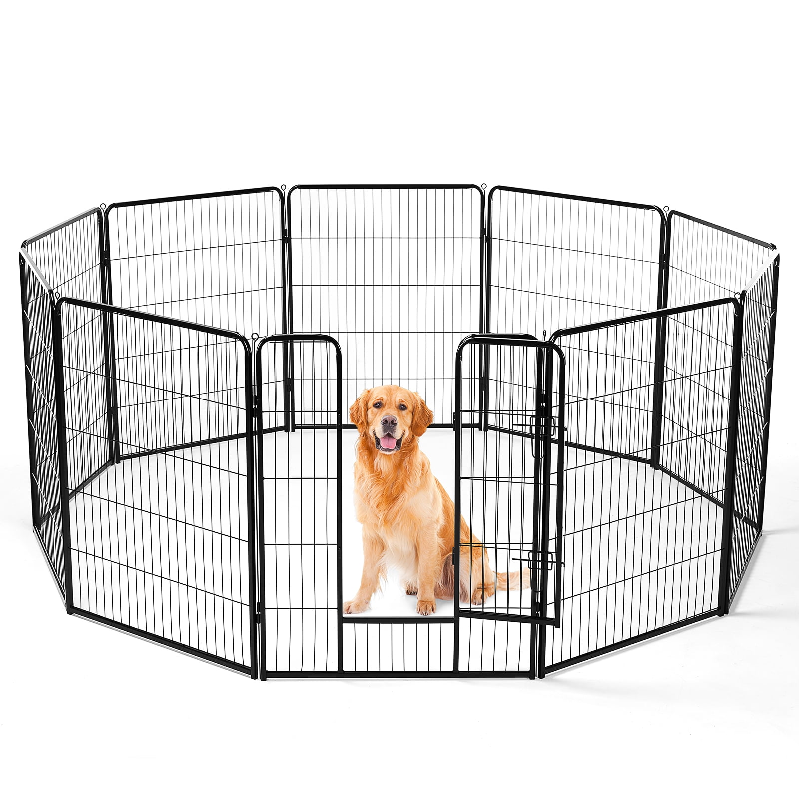 Alvantor Dog Playpen Indoor Fence Height Metal Exercise Pen with Door Small Puppy/Medium/Large Dogs Animal Pet for Outdoor, Garden, Yard