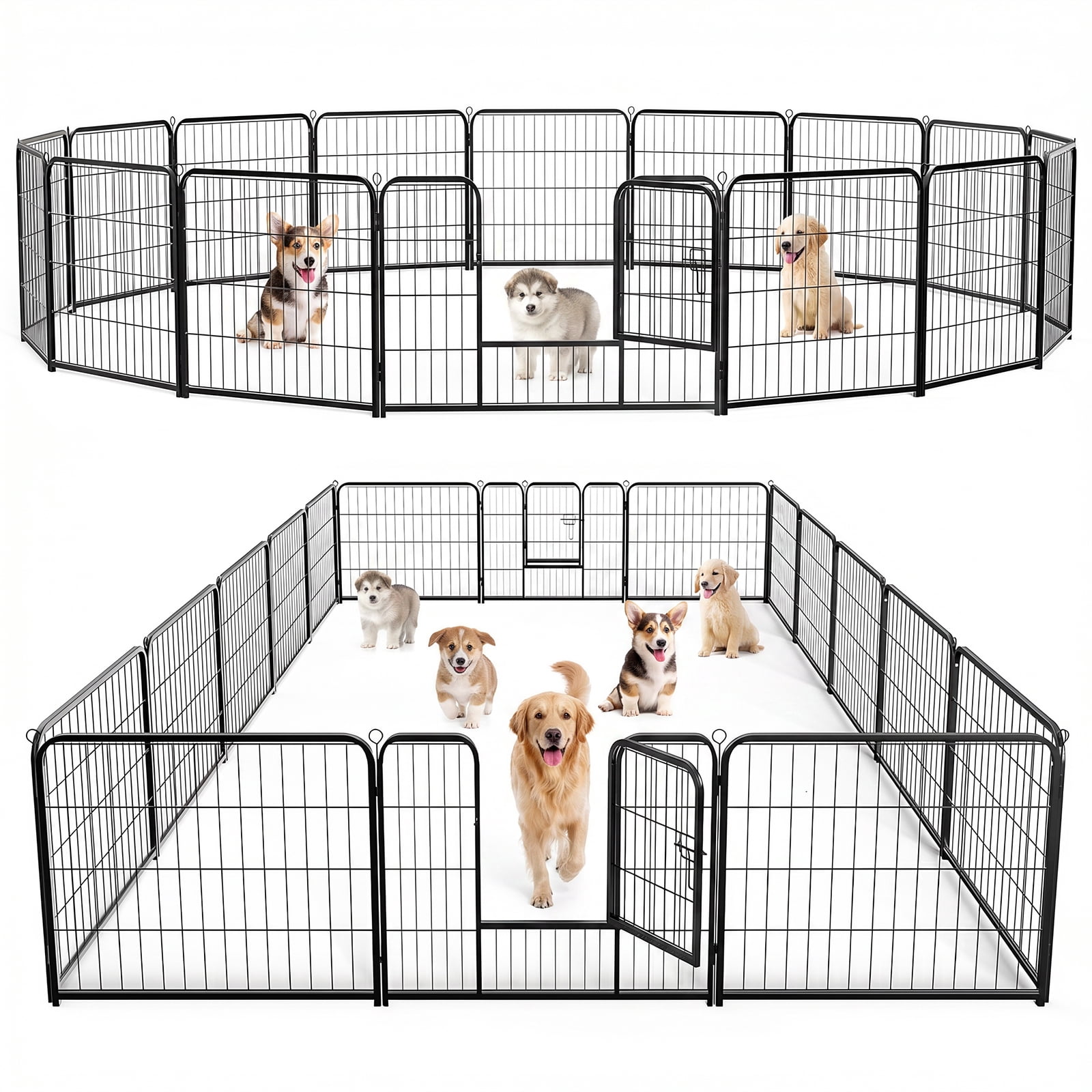 Alvantor Metal Exercise Pen with Door for Dogs and Small Animals