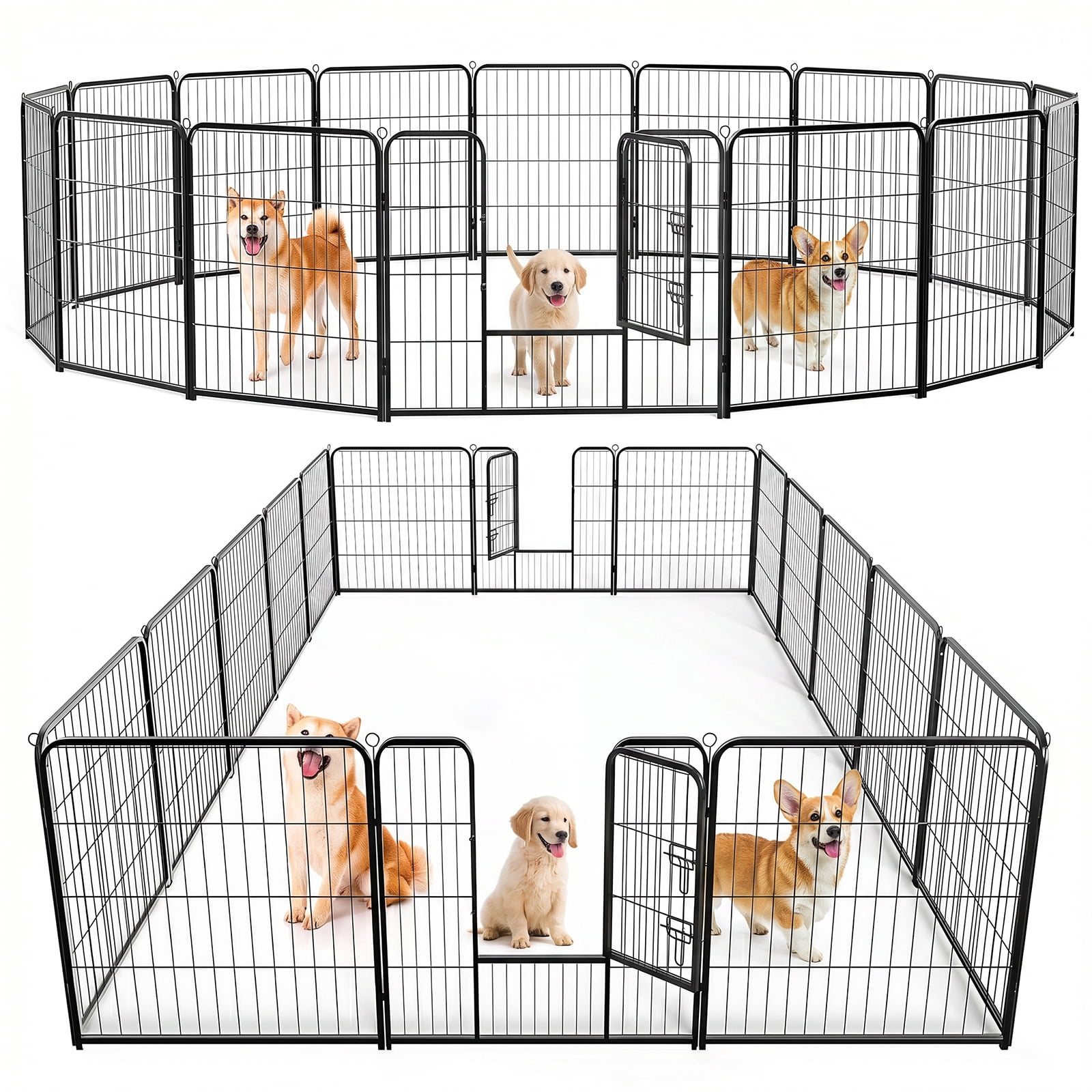 Alvantor Dog Playpen Indoor Fence Height Metal Exercise Pen with Door Small Puppy/Medium/Large Dogs Animal Pet for Outdoor, Garden, Yard