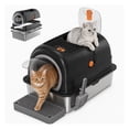 thumbnail image 1 of Alvantor Stainless Steel Cat Litter Box with Convertible Lid, 3-in-1 Design, 23.62"x15.75"x15.75", Multicolor, 1 of 7