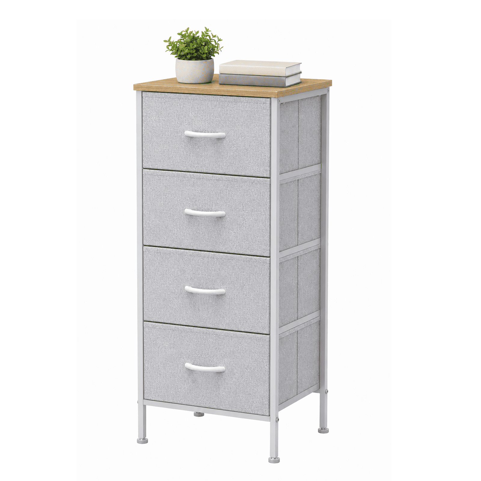 Alvantor Dresser for Bedroom with 4/5 Storage Drawers, Dressers Chest of Drawers Fabric Dresser with Sturdy Steel Frame, Wooden Top Cabinet Night Stand Dresser for Closet