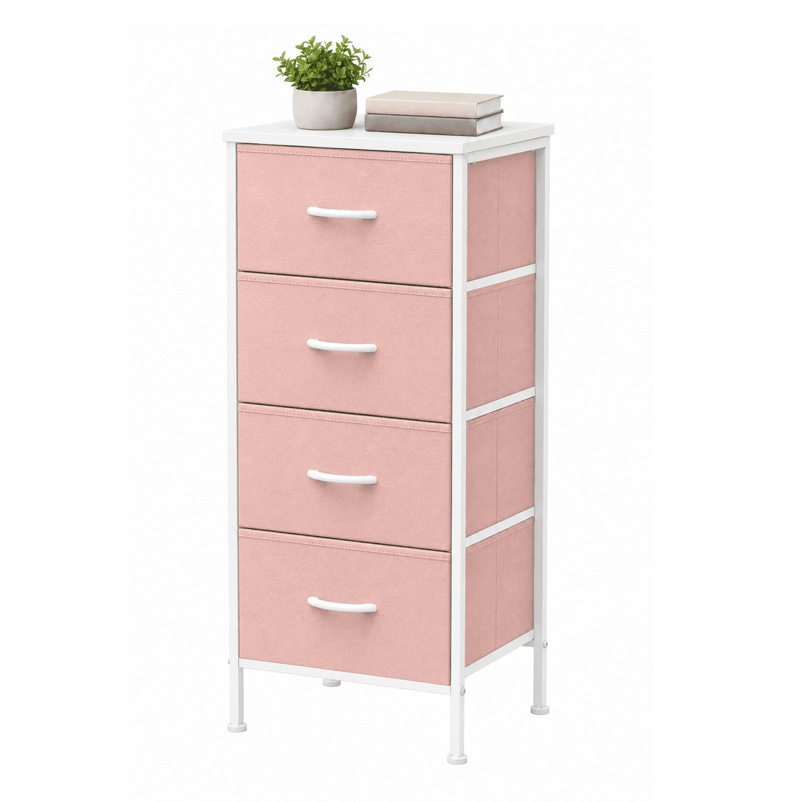 Alvantor Dresser for Bedroom with 4/5 Storage Drawers, Dressers Chest of Drawers Fabric Dresser with Sturdy Steel Frame, Wooden Top Cabinet Night Stand Dresser for Closet
