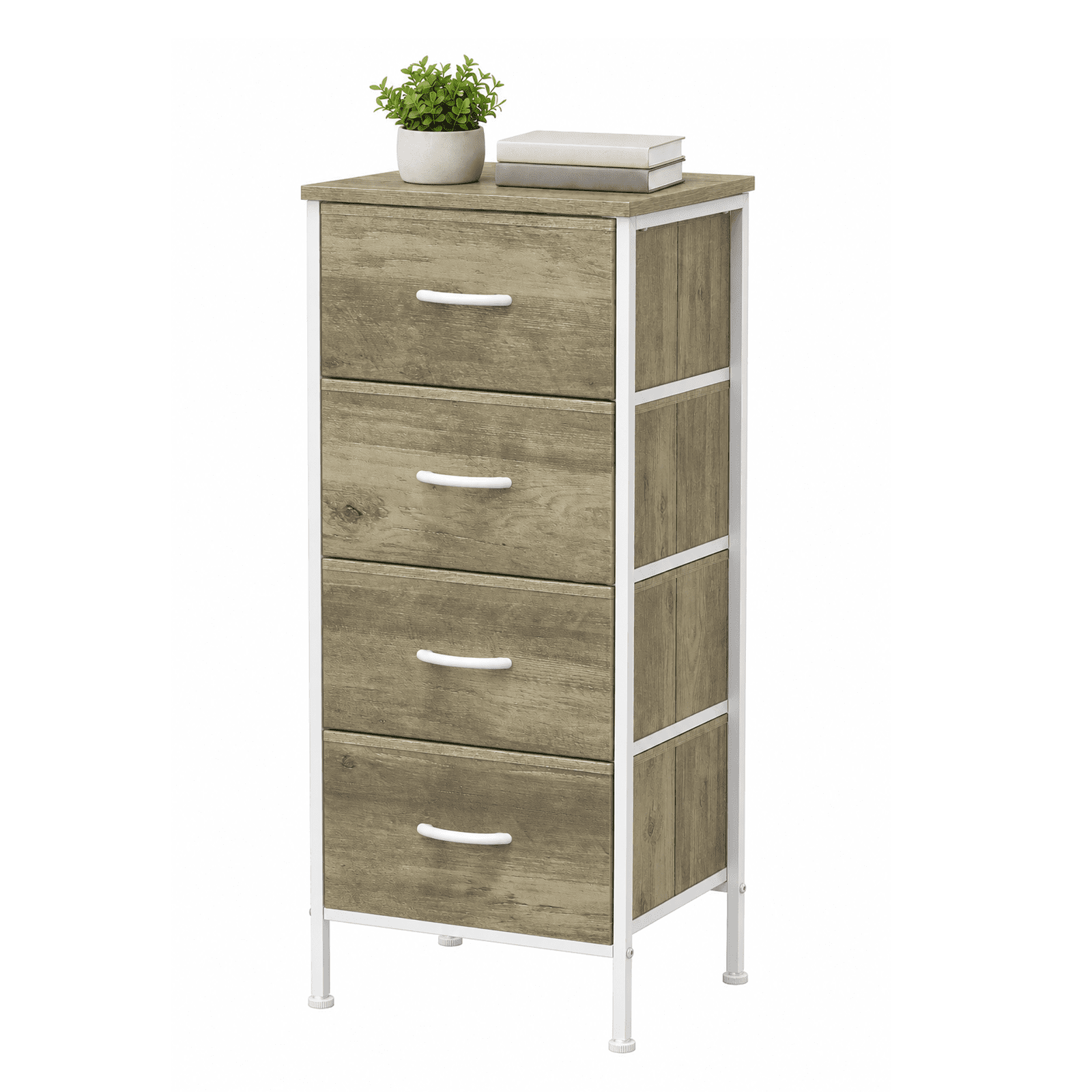 Alvantor Dresser for Bedroom with 4/5 Storage Drawers, Dressers Chest of Drawers Fabric Dresser with Sturdy Steel Frame, Wooden Top Cabinet Night Stand Dresser for Closet