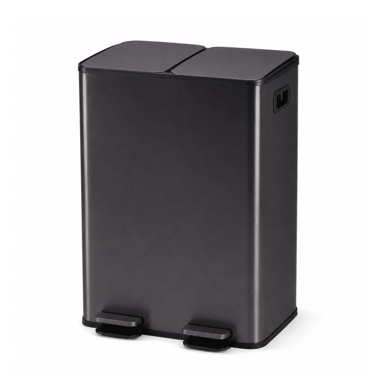 Alvantor Dual Bin Trash Can, 2 x 8 Gallon (2 x 30 L) Garbage Can for Kitchen, Soft-Close Lid and Removable Inner Buckets, Odor Control, Fingerprint-Resistant, Stainless Steel