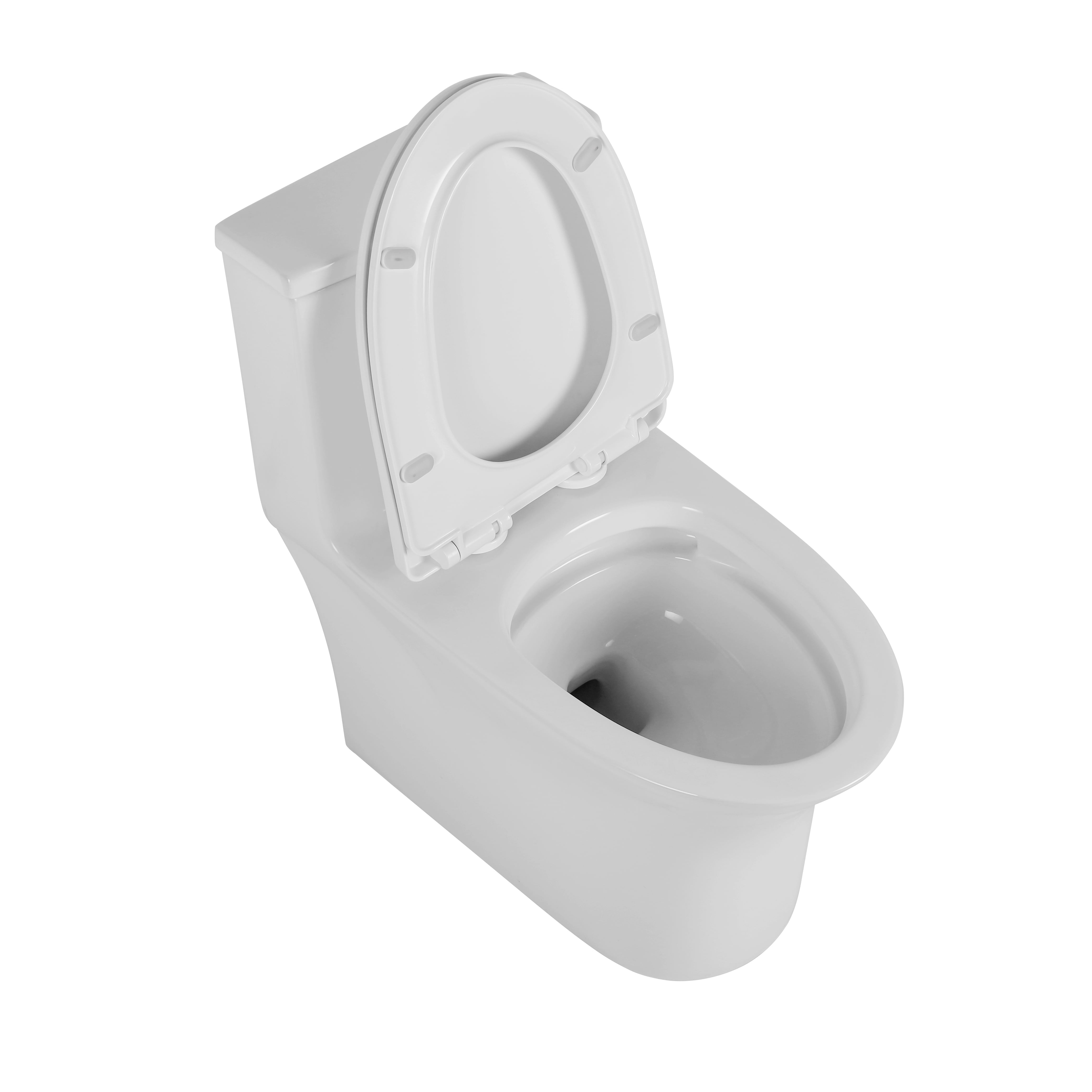 Alvantor Dual-Flush One-Piece Toilet 16.5"Height Ceramic Elongated Floor Mounted 1.1/1.6 GPF Toilet White