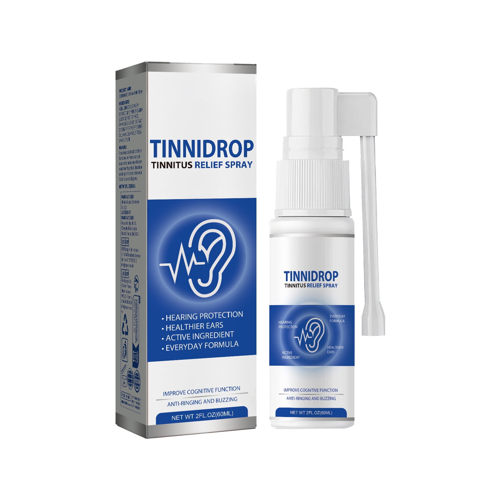 Alvantor Ear Wax Removal Spray - Gentle Ear Cleaning Drops for Tinnitus Relief & Hearing Support, 2fl.oz