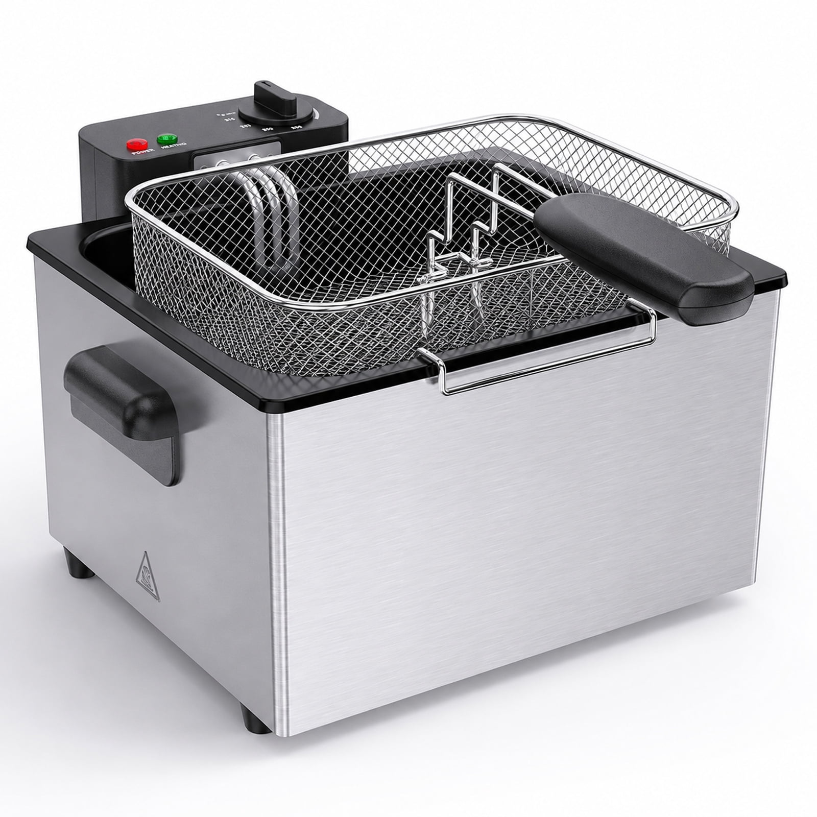 Alvantor Electric Deep Fryer with Adjustable Temperature, 1500W, Stainless Steel, 3L/5L Capacity