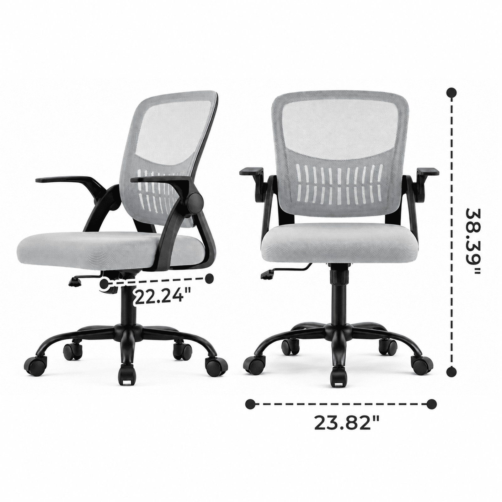 Alvantor Ergonomic Office Chair, Lumbar Support, Height Adjustable, Flip-up Armrest, Rocking Mode, 360 Swivel, Conference Room