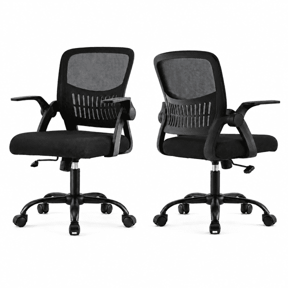 Alvantor Ergonomic Office Chair, Lumbar Support, Height Adjustable, Flip-up Armrest, Rocking Mode, 360 Swivel, Conference Room