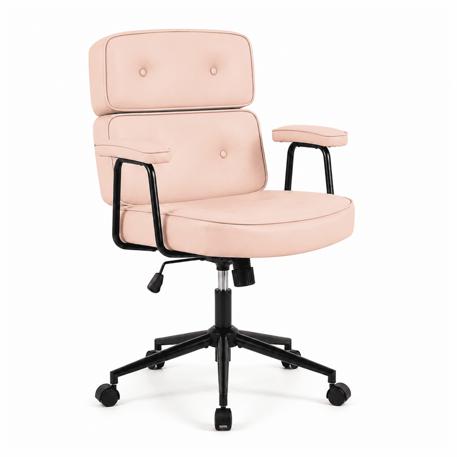 Alvantor Ergonomic Office Chair, PU Leather Computer Chair Lumbar Support, Adjustable Height, Rolling Swivel, Executive Task, Padded Armrests for Vanity, Study