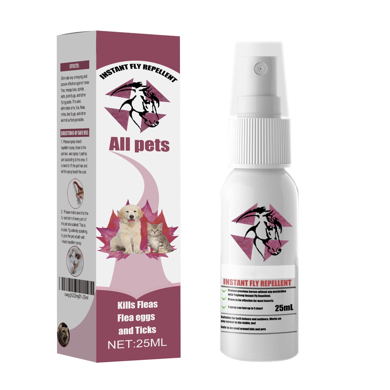 Alvantor Flea and Tick Spray for Pets, Indoor Outdoor Pest Repellent, 0.85 fl oz