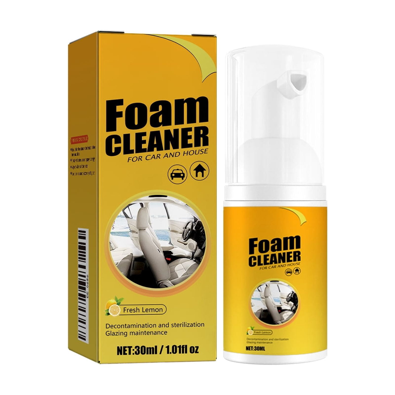 Alvantor Multi-Purpose Foam Cleaner for Car Interiors Leather Seat, 1.01 fl.oz