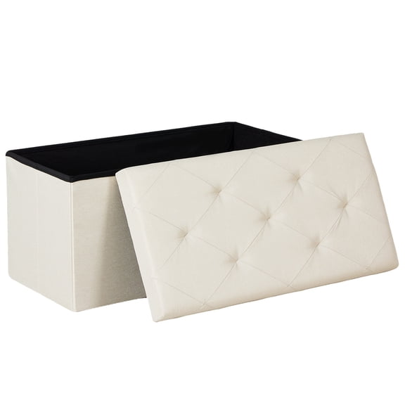 Alvantor Foldable Storage Ottoman Bench, 42 Gallon Large Capacity, 660lbs Weight Capacity, 1" Thick Foam Seat