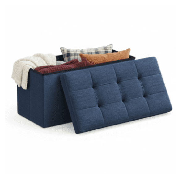 Alvantor Foldable Storage Ottoman Bench, 42 Gallon Large Capacity, 660lbs Weight Capacity, 1" Thick Foam Seat