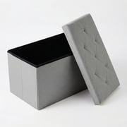 Alvantor Foldable Storage Ottoman Bench, 42 Gallon Large Capacity, 660lbs Weight Capacity, 1" Thick Foam Seat