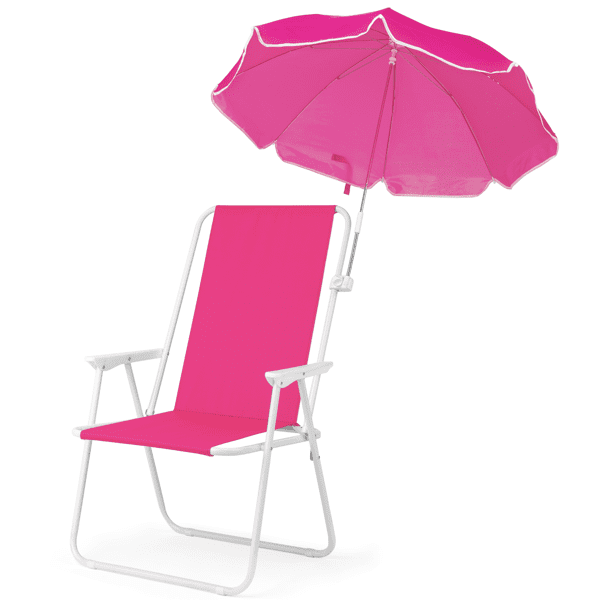Alvantor Folding Beach Chair with Detachable Umbrella for Adults High Back Portable Outdoor Chair Pink