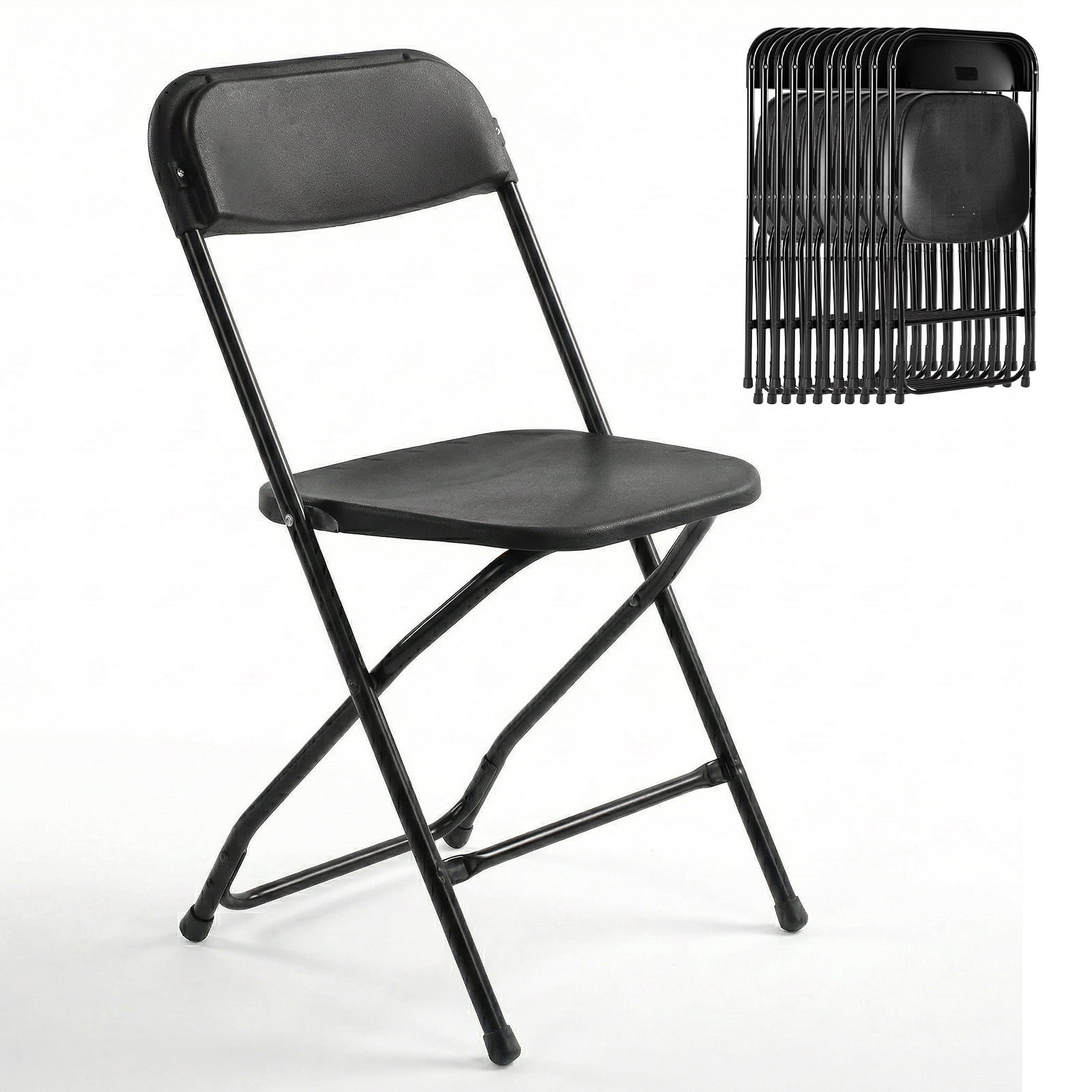 Alvantor Folding Chairs, 4/6/10-Pack White Indoor Outdoor Stackable Portable for Events, Offices, Weddings