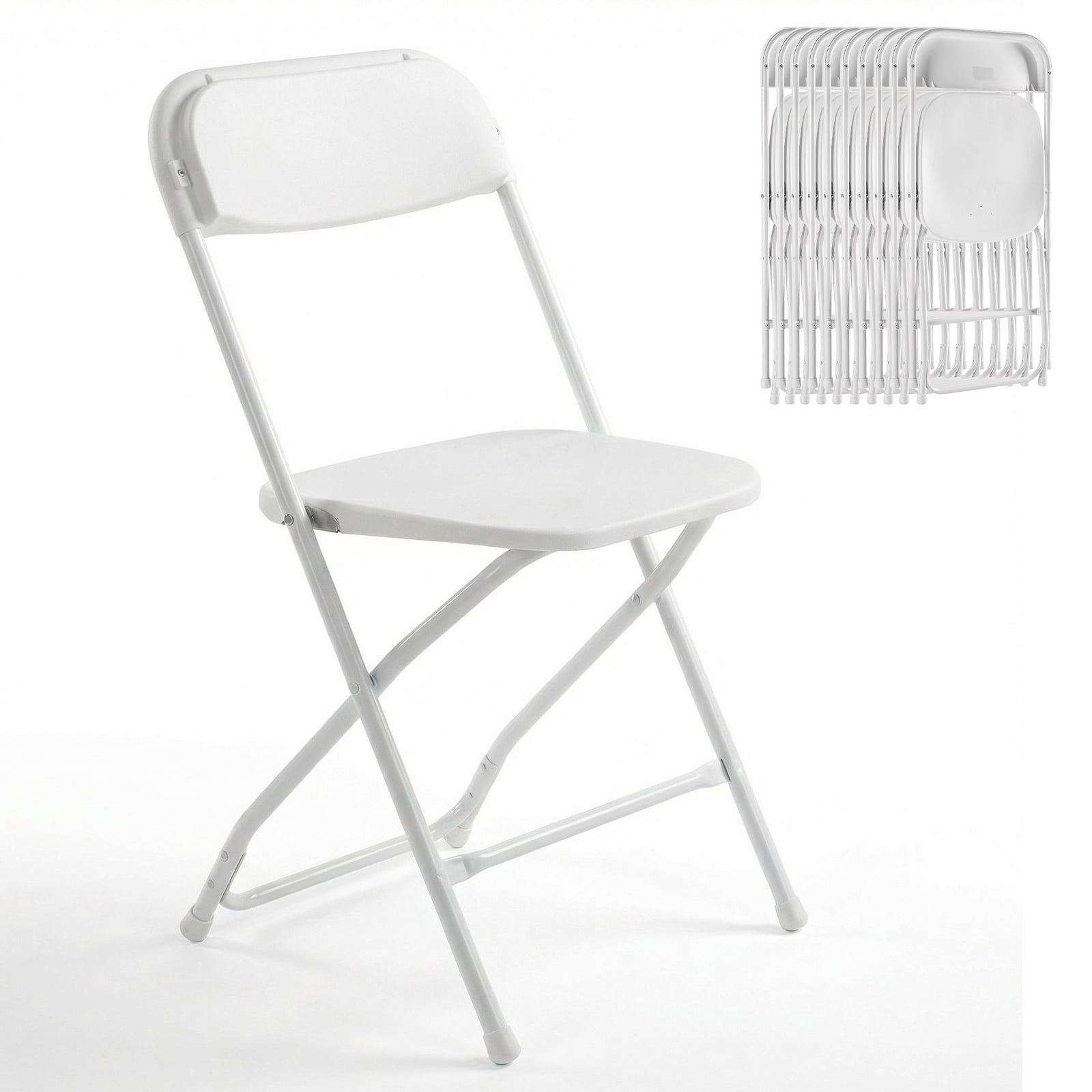 Alvantor Folding Chairs, 4/6/10-Pack White Indoor Outdoor Stackable Portable for Events, Offices, Weddings