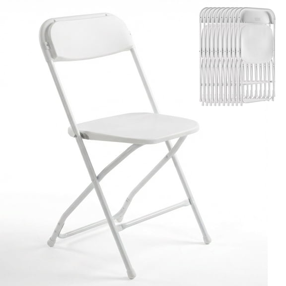 Alvantor Folding Chairs, 4/6/10-Pack White Indoor Outdoor Stackable Portable for Events, Offices, Weddings