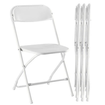 Alvantor Folding Chairs, 4/6/10-Pack White Indoor Outdoor Stackable Portable for Events, Offices, Weddings