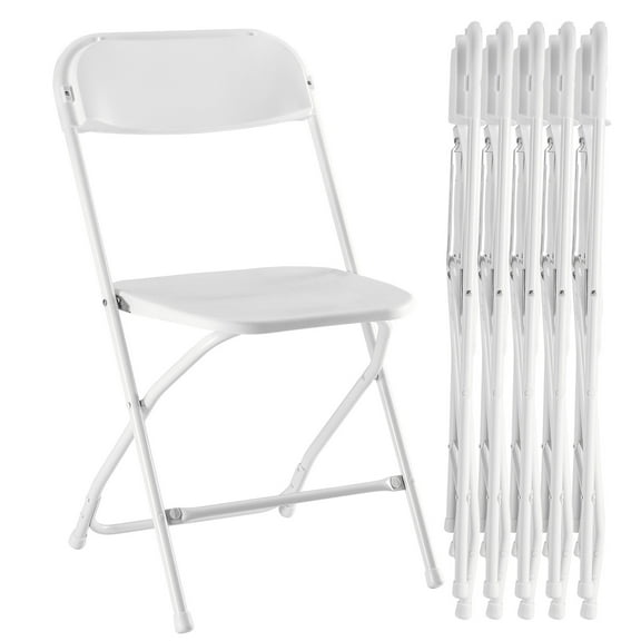 Alvantor Folding Chairs, 4/6/10-Pack White Indoor Outdoor Stackable Portable for Events, Offices, Weddings