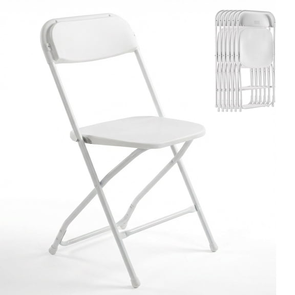 Alvantor Folding Chairs, 4/6/10-Pack White Indoor Outdoor Stackable Portable for Events, Offices, Weddings