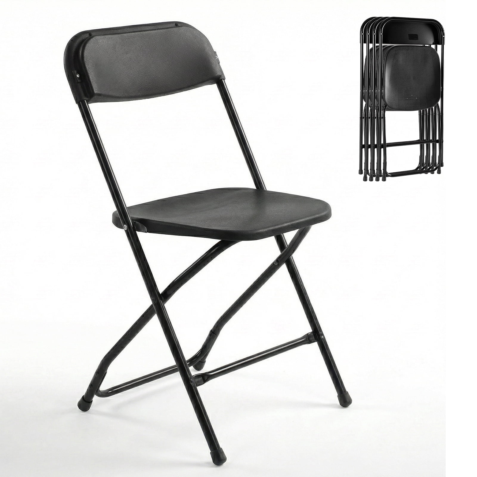 Alvantor Folding Chairs, 4/6/10-Pack White Indoor Outdoor Stackable Portable for Events, Offices, Weddings