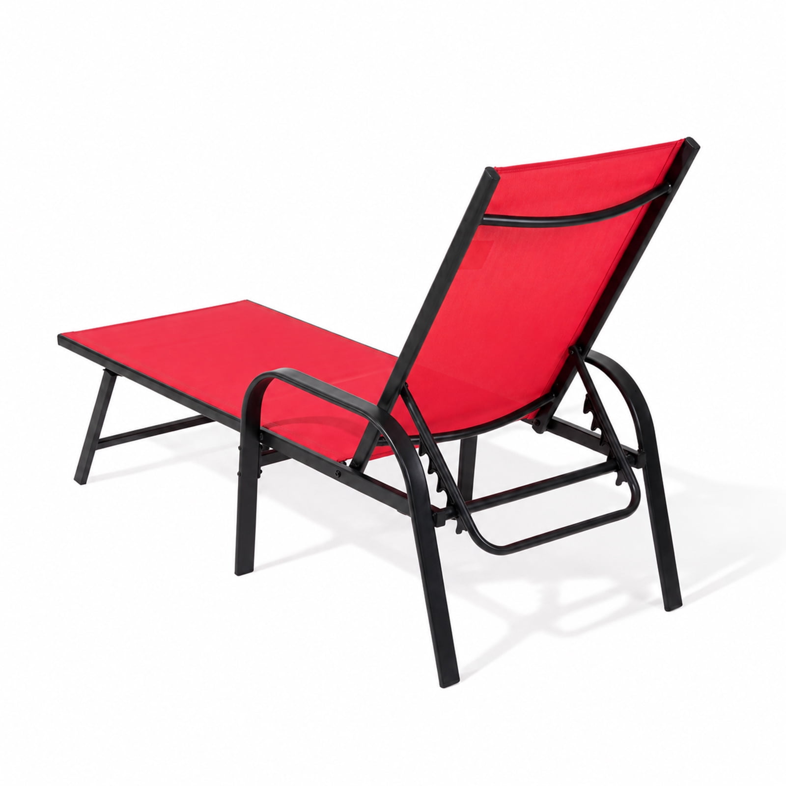 Alvantor Folding Chaise Lounge Chair, Patio Sun Tanning Chair with 4-Position Reclining Back, Outdoor Patio for Beach, Poolside, Yard