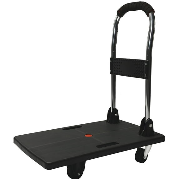 Alvantor Folding Hand Truck 200LB Capacity, Portable Platform Dolly Cart, Black