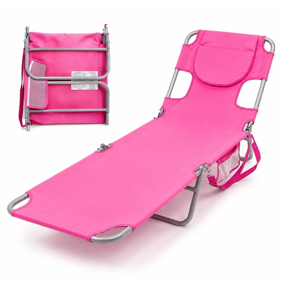 Alvantor Folding Lounge Chair 72"x22"Portable Reclining Lounger, Outdoor Relaxing Pool Tanning Chair, Lightweight Beach Recliner with Backpack Straps and Side Pockets