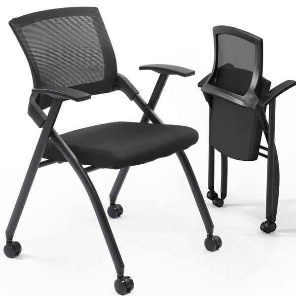 Alvantor Folding Mesh Office Chair with Wheels, 2 Pack – Ergonomic Design for Office Use