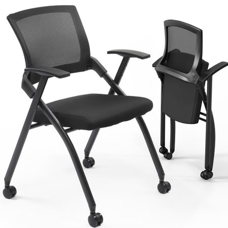 Alvantor Folding Mesh Office Chair with Wheels, 2 Pack – Ergonomic Design for Office Use