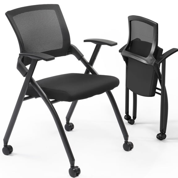 Alvantor Folding Mesh Office Chair with Wheels, 2 Pack – Ergonomic Design for Office Use