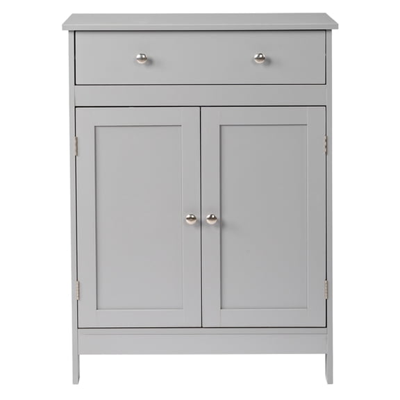 Alvantor Freestanding Bathroom Storage Cabinet 2 Doors 1 Drawer Adjustable Shelf 23.6" W x 11.8" D x 31.5" H Gray