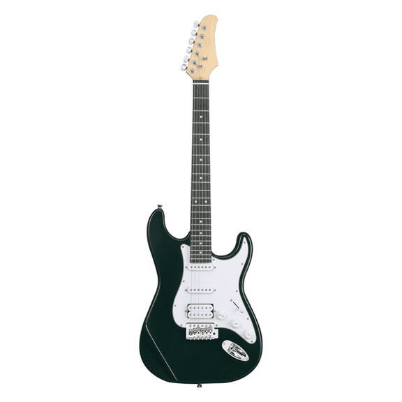 Alvantor GST Electric Guitar Kit,HSS Pickups,22-Fret Maple Neck,5W Amp w/ Bluetooth,Green