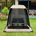 thumbnail image 1 of Alvantor Gazebo Tent Screen House with PE floor, 6'x 6' 4 Side Mesh Walls Outdoor Canopy for 2-3 Person, Pop Up Portable Camping Shelter with Carry Bag, Ground Stakes, Black & Beige, 1 of 11