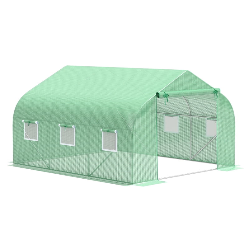 Alvantor Green 11.5' L x10' W x6.5' H Walk-In Tunnel Greenhouse with Mesh Windows