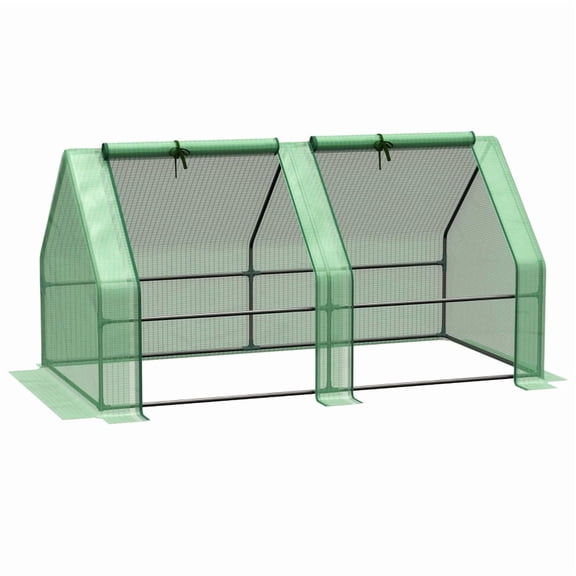 Alvantor Green 6'L x3'W x3'H Portable Mini Greenhouse with Large Zipper Doors