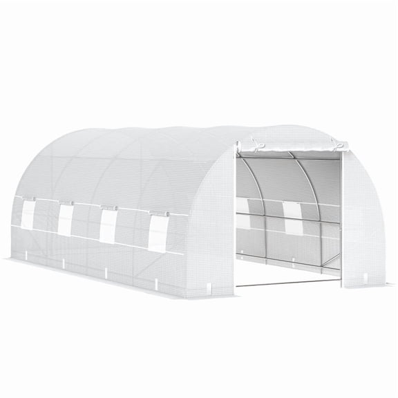 Alvantor Greenhouse Walk-in Tunnel Greenhouse with Zippered Door & 8 Mesh Windows 20"x10'x7' White