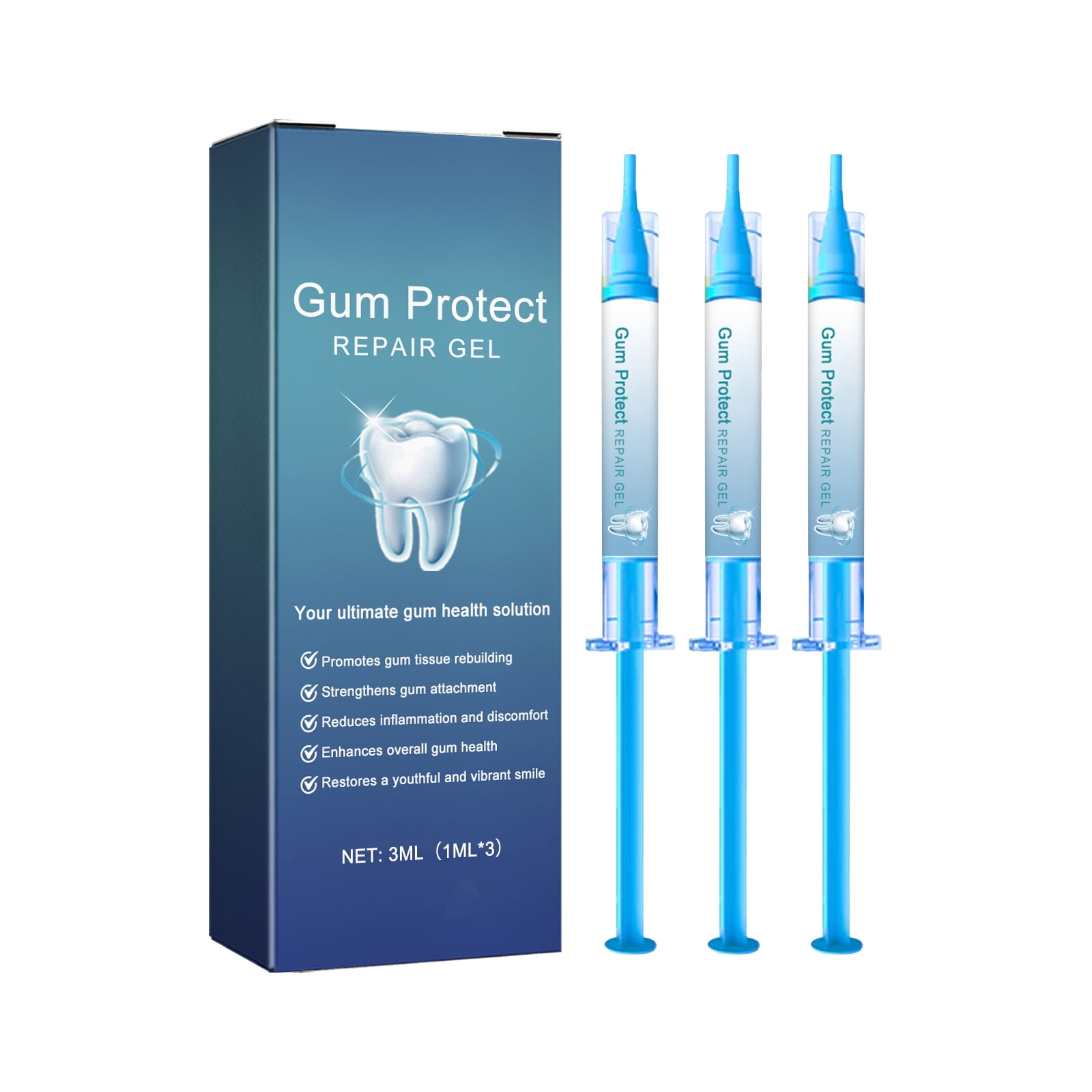 Alvantor Gum Repair Gel for Receding Gums, Teeth Whitening Essence Pen, Deep Cleaning Oral Care Fresh Breath, 3PCS