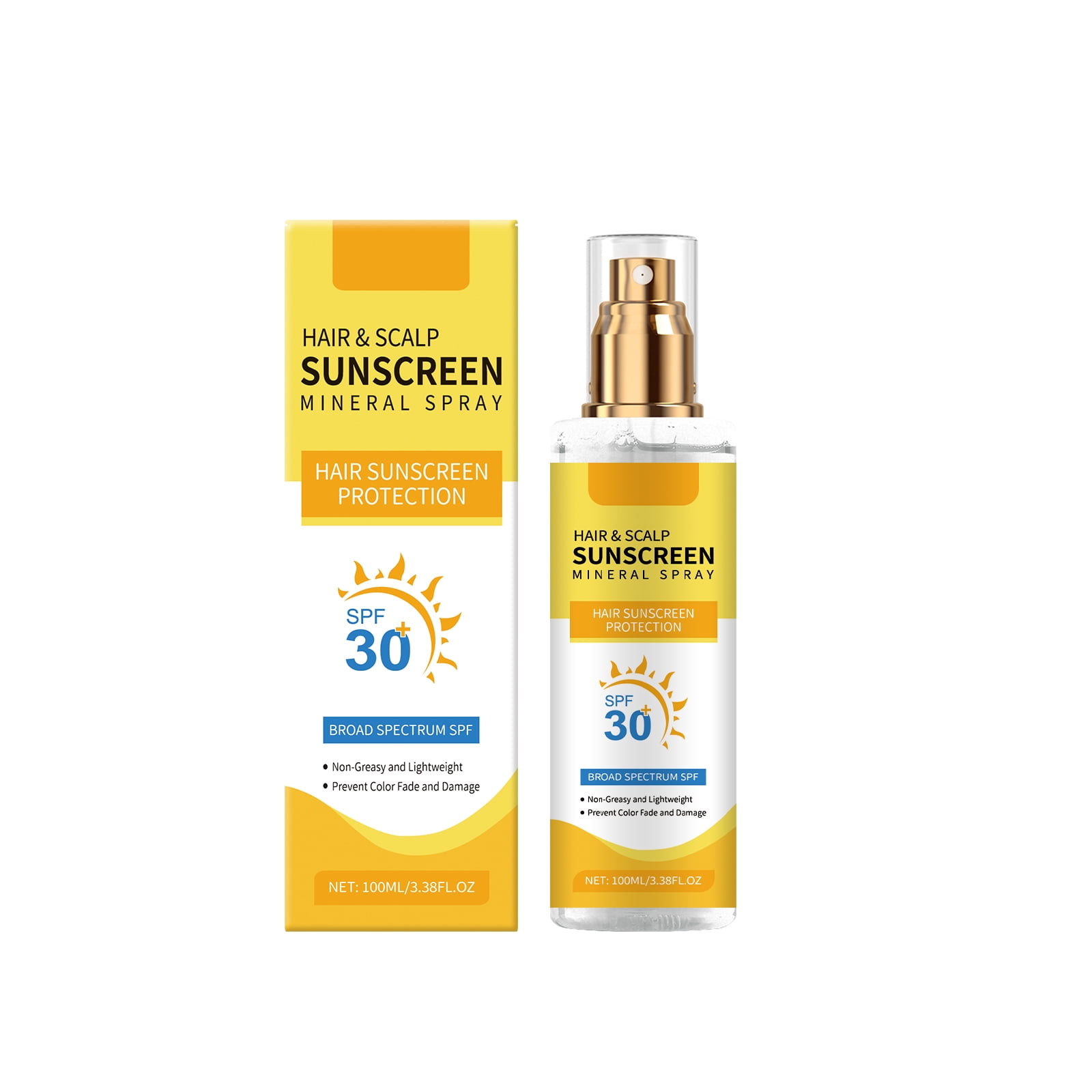 Alvantor Hair & Scalp Sunscreen Spray SPF 30, Non-Greasy and Color-Safe UV Blocker for Dyed/Highlighted Hair, 3.38fl.oz